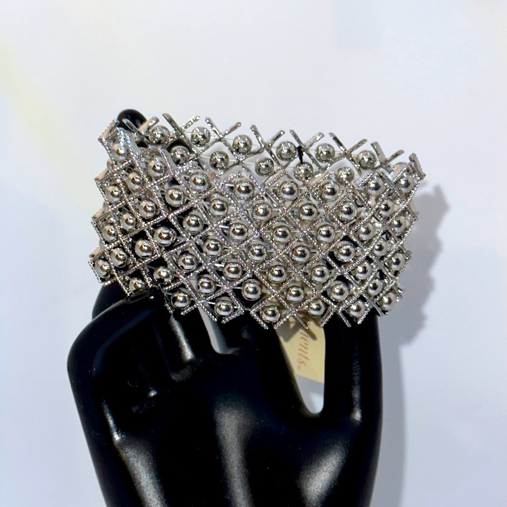 NWT Bold Element Silver Stretch Bracelet STATEMENT